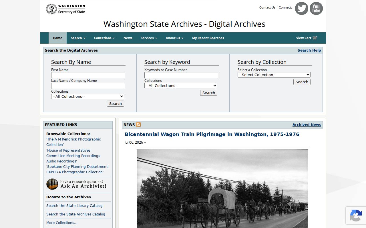 Seattle people search across Washington Digital Archives records