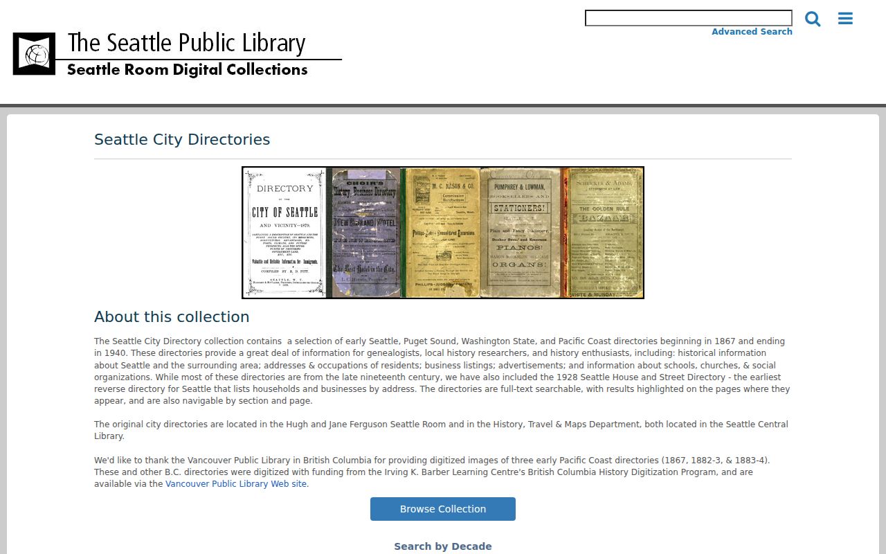 Seattle people directories historical city directory collection